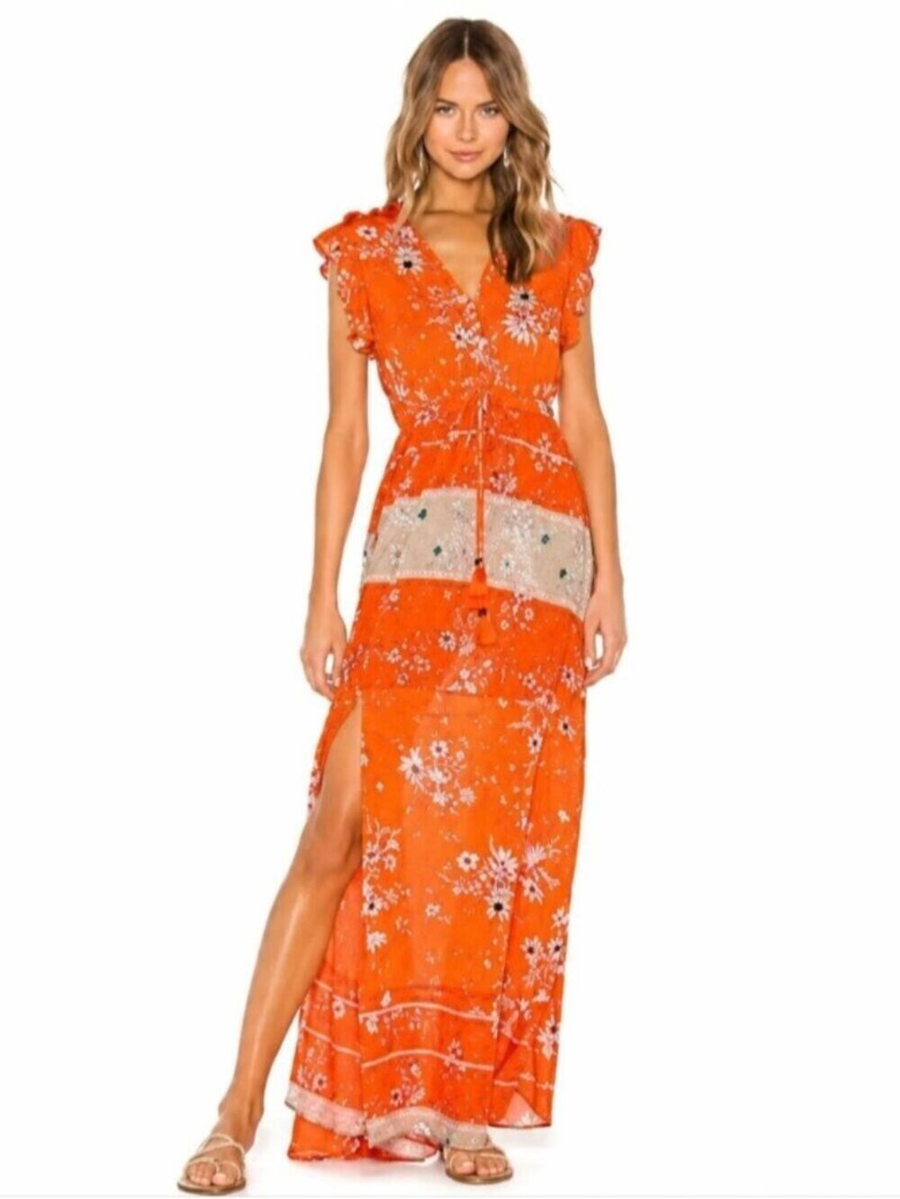 NWT Maaji Flowering Secret Clinched Waist Maxi Dress